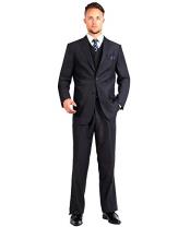  Mens Two Button Black Single Breasted Modern Fit Suit