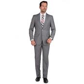  Mens Modern Fit Single Breasted Two Button Gray Suit