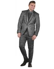  Mens Black Single Breasted Suit