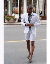  Mens  Summer Business Suits With Shorts Pants Set