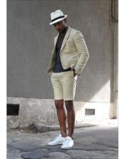  Mens  Summer Business Suits With Shorts Pants Set