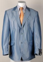 Mens Western Cowboy Suit Traje Vaquero Polyester Suit Set Blue 