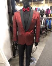  Mens Single Breasted Shawl Label Red Cheap Blazer Jacket