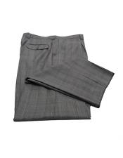  mens Gray & Black Plaid Wide