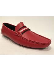  Mens Slip-On Style Red Shoes