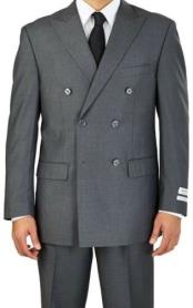 MensGreyDoubleBreasted6ButtonClassicFitSuit