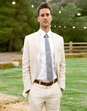  Linen Fabric Ivory  Suit