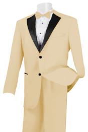  2 Piece Linen Causal Outfits Fabric Tuxedo Cream /