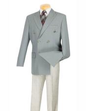  Mens Lucci Suit Gray Double Breasted