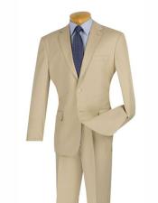  Beige Poly Poplin Fabric Slim Fit Lucci Suit