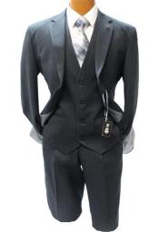  Charcoal Vested Classic Fit Suit