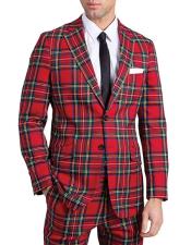 Tartan Suit Jacket Red