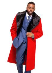  Red Overcoat ~ Topcoat With Fur