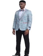  Sky Blue Single Breasted Slim Fit Tuxedo for Wedding