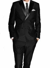  Slim Fit Double Breasted Wool Tuxedo