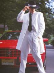  White Gangster Zoot Suit Tuxedo Costume