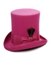  Premium Wool Fuchsia Top Hat