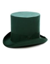  Premium Wool Hunter Green Top Hat