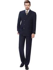  Navy Double Breasted Peak Lapel Classic