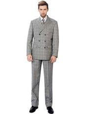  Grey Flannel Windowpane Pattern Blazer Jacket