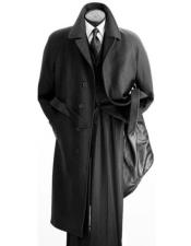  Mens Full Length Wool Overcoat Belted