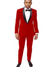  Red Tuxedo Velvet Suit / Tuxedo
