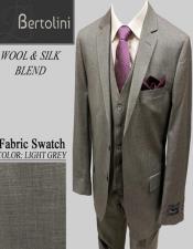  Bertolini Wool/Silk Light Grey Solid Vested