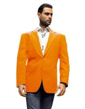  Velour Blazer Jacket Orange Super 150s