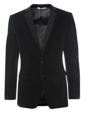  Black Velvet~Velour 2 Button Tuxedo Jacket
