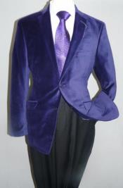  Mens Purple Velvet Fabric Casual Blazer