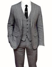  Gray V-Neck Waistcoat with Six-Button Fastening Ryan Gosling Suit