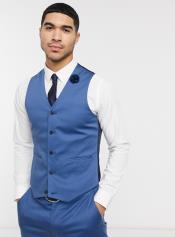  Mens Suit Vest + Blue (Vest