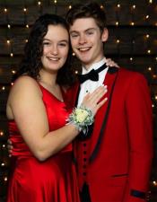  Red Prom Tuxedo Suit With Vest
