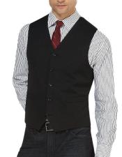  Button Besom pocket mens Platinum Suit Separates Vest Black