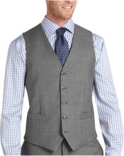  Button Besom pocket mens Gray Sharkskin Modern Fit Suit
