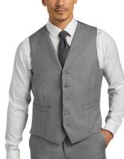  Button Besom pocket mens Light Gray Modern Fit Suit