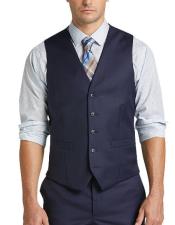  Button Blue Slim Fit Suit Separates Vest