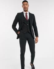  Extra Slim Fit Suit Mens Black