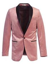  Velvet Tuxedo Blazer Slim Fit Pink Tuxedo With Black