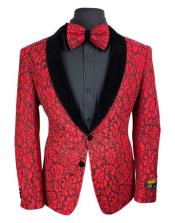 single breasted floral-tuxedo