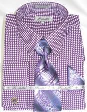  Purple Colorful Mens Gingham Dress Shirt