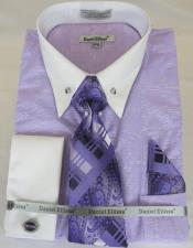  #J47622 Purple Colorful Mens Dress Shirt