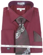 MensFashionDressShirtsandTiesBurgundyColorfulMensDress