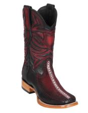  Altos Boots Rowstone Stingray and Deer Faded Burgundy