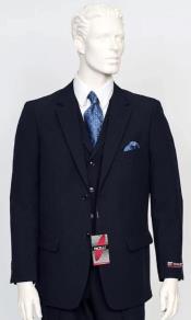  Poplin Fabric Pacelli 3pc Navy Suit