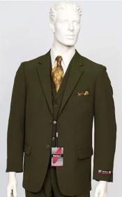  Poplin Fabric Pacelli 3pc Green Suit
