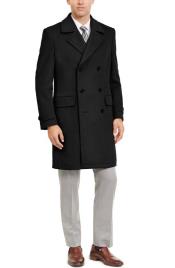  Mens Double Breasted Notch Lapel Peacoat