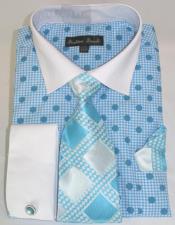 Turquoise Blue Colorful Mens Dress Shirt