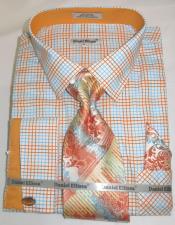  Fashion Dress Shirts and Ties Peach Colorful Mens Dress