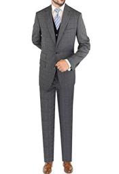  Slim Fit Suits Plaid Suit Charcoal